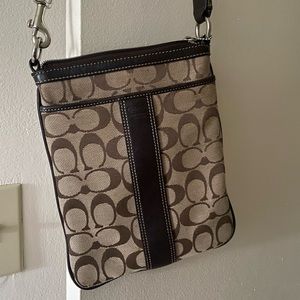Brown Coach crossbody bag